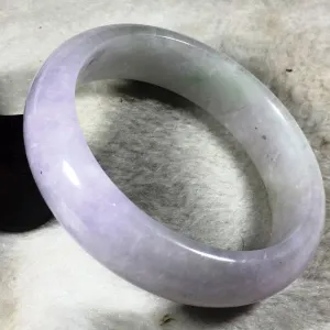 10% OFF- 53/54/55mm Certified Natural Lavender Jadeite Emerald A*Jade HandCarved Bangle 030