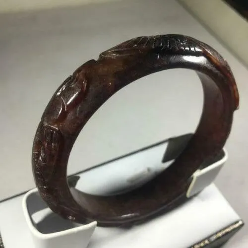 10% OFF- 53/54/55mm Certified Natural Red Jadeite Emerald A*Jade HandCarved Dragon Bracelet Bangle GX3145