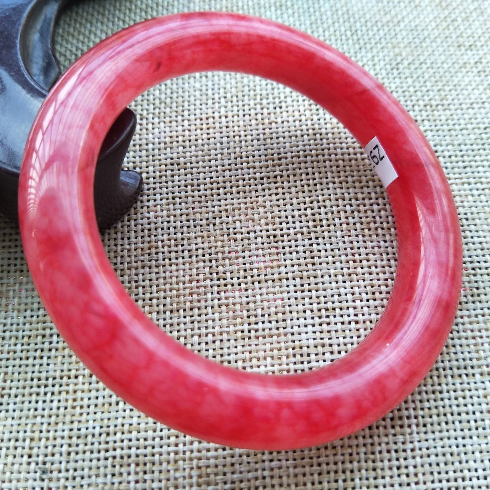 10% OFF- 53/54/55mm Certified Natural Red Xiu Emerald A*Jade HandCarved Bangle Z921