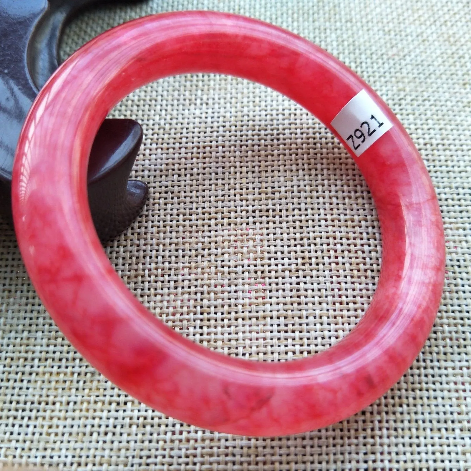 10% OFF- 53/54/55mm Certified Natural Red Xiu Emerald A*Jade HandCarved Bangle Z921