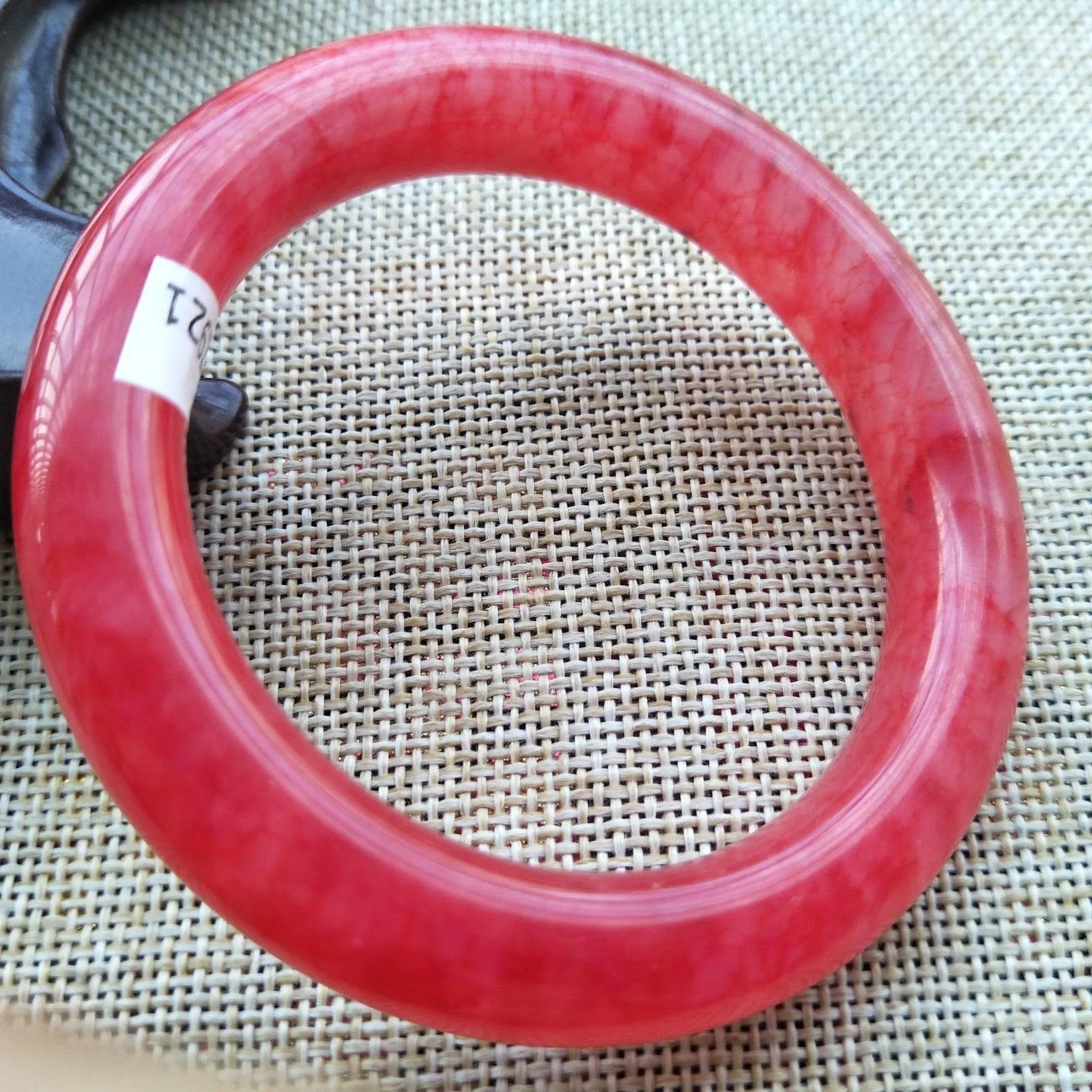 10% OFF- 53/54/55mm Certified Natural Red Xiu Emerald A*Jade HandCarved Bangle Z921