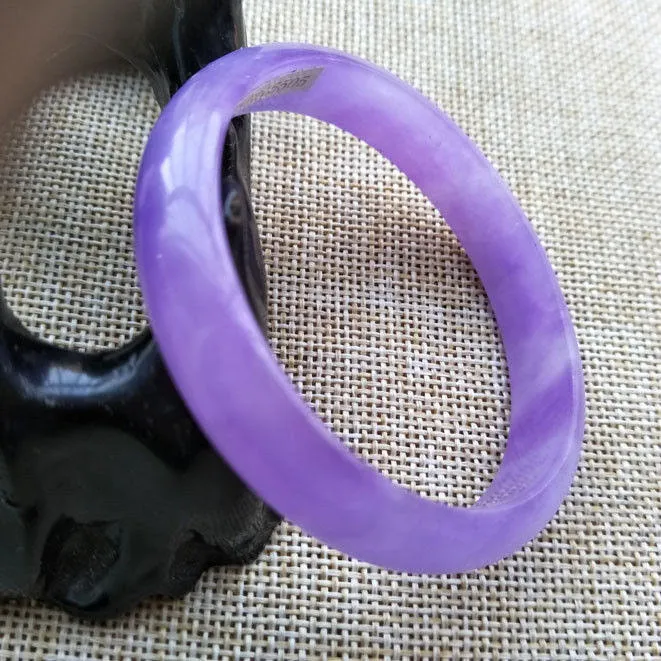 10% OFF- 54/55/56 mm Certified Natural Purple Jadeite Emerald A Jade HandCarved Bracelet Bangle WS60215504