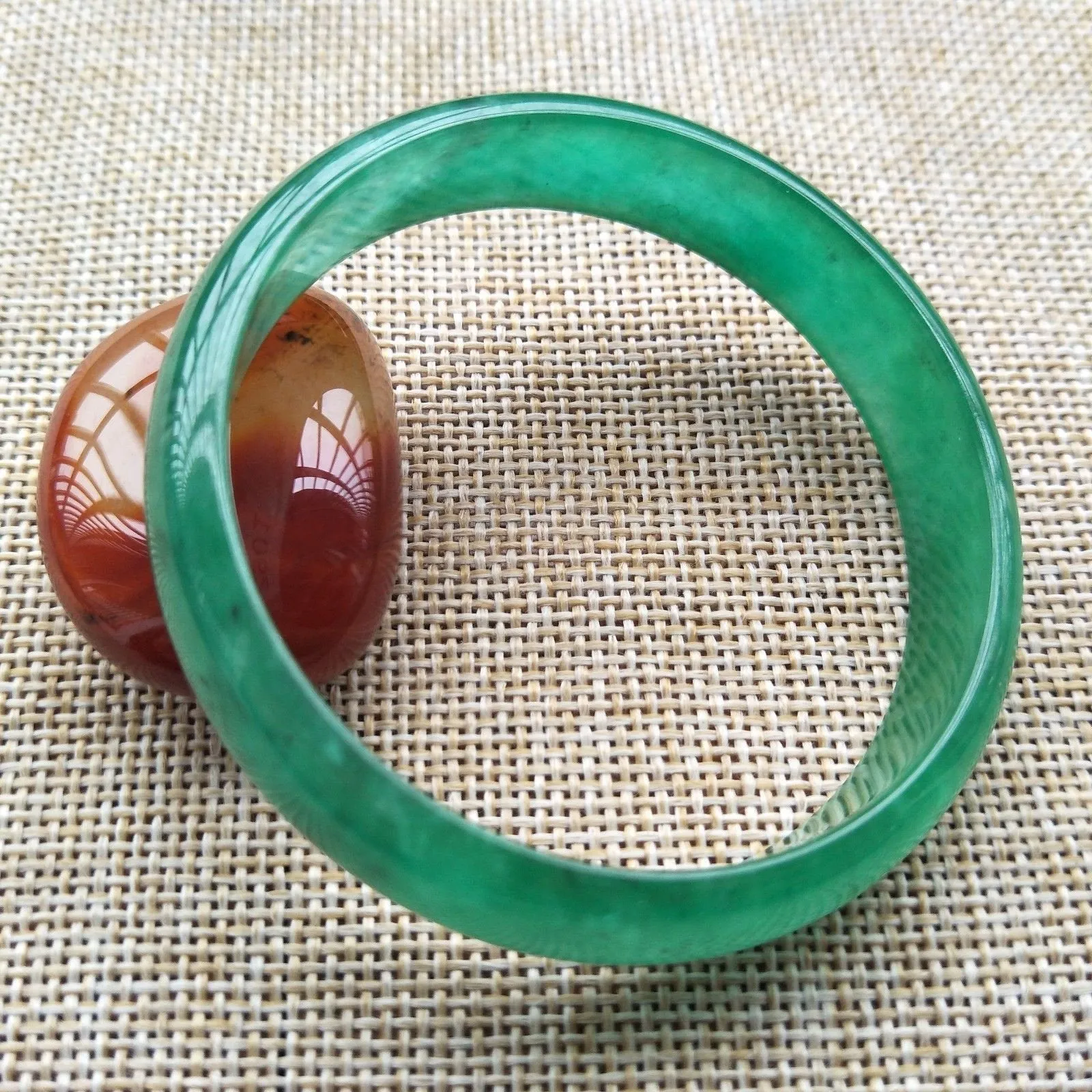 10% OFF- 54/55/56mm Certified Natural Jadeite Emerald A*Jade HandCarved Bangle Z901