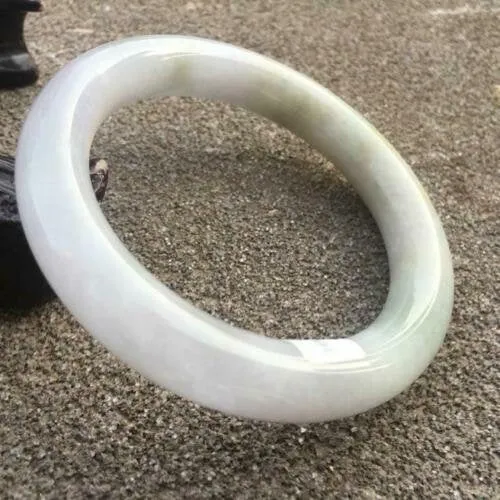 10% OFF- 54/55/56mm Certified Natural Lavender Jadeite Emerald A*Jade HandCarved Round Bangle HA1121