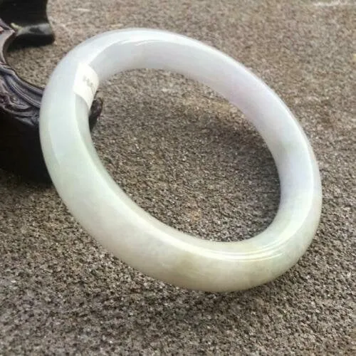 10% OFF- 54/55/56mm Certified Natural Lavender Jadeite Emerald A*Jade HandCarved Round Bangle HA1121