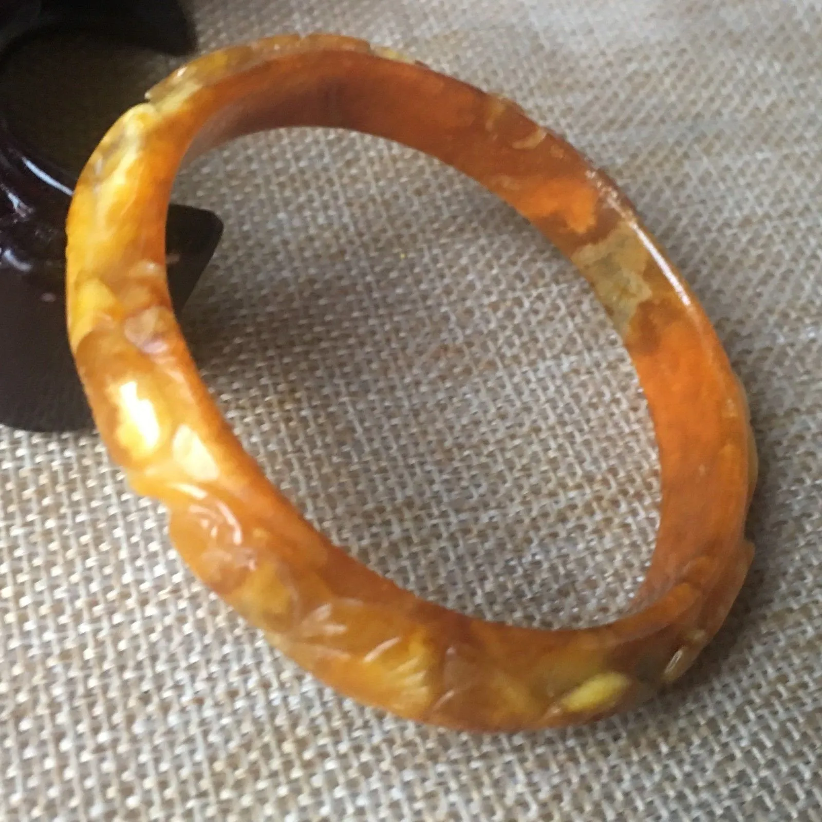 10% OFF- 54/55/56mm Certified Natural Yellow Jadeite Emerald A*Jade HandCarved Ruyi Flower Bangle B118