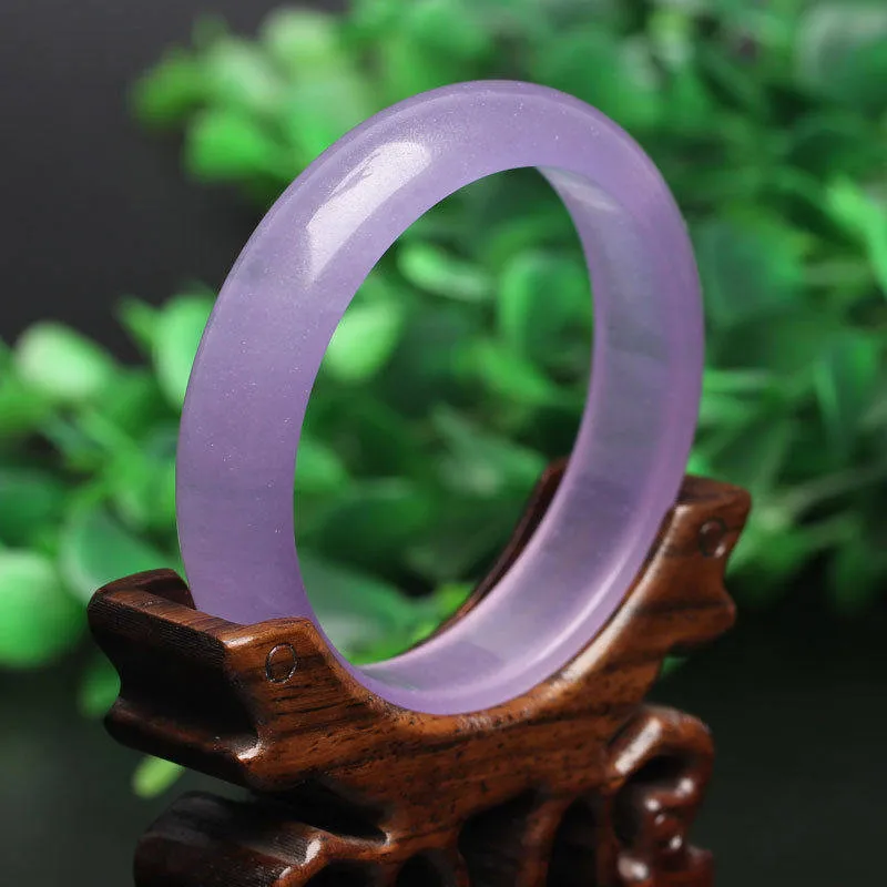 10% OFF- 55-65 mm Certified Natural Icy Purple Jadeite Emerald A*Jade HandCarved Bangle A19402018