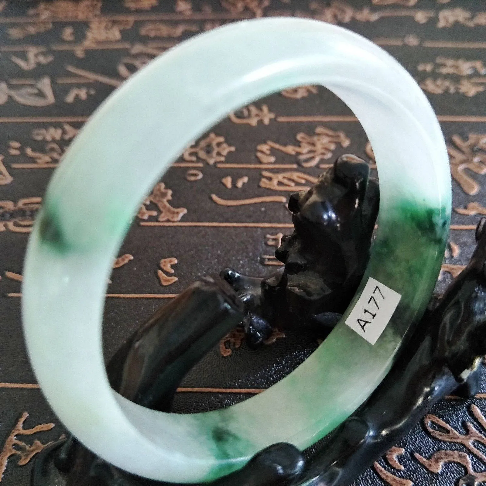 10% OFF- 55/56/57 mm Certified Natural Jadeite Emerald A Jade HandCarved Bangle A177