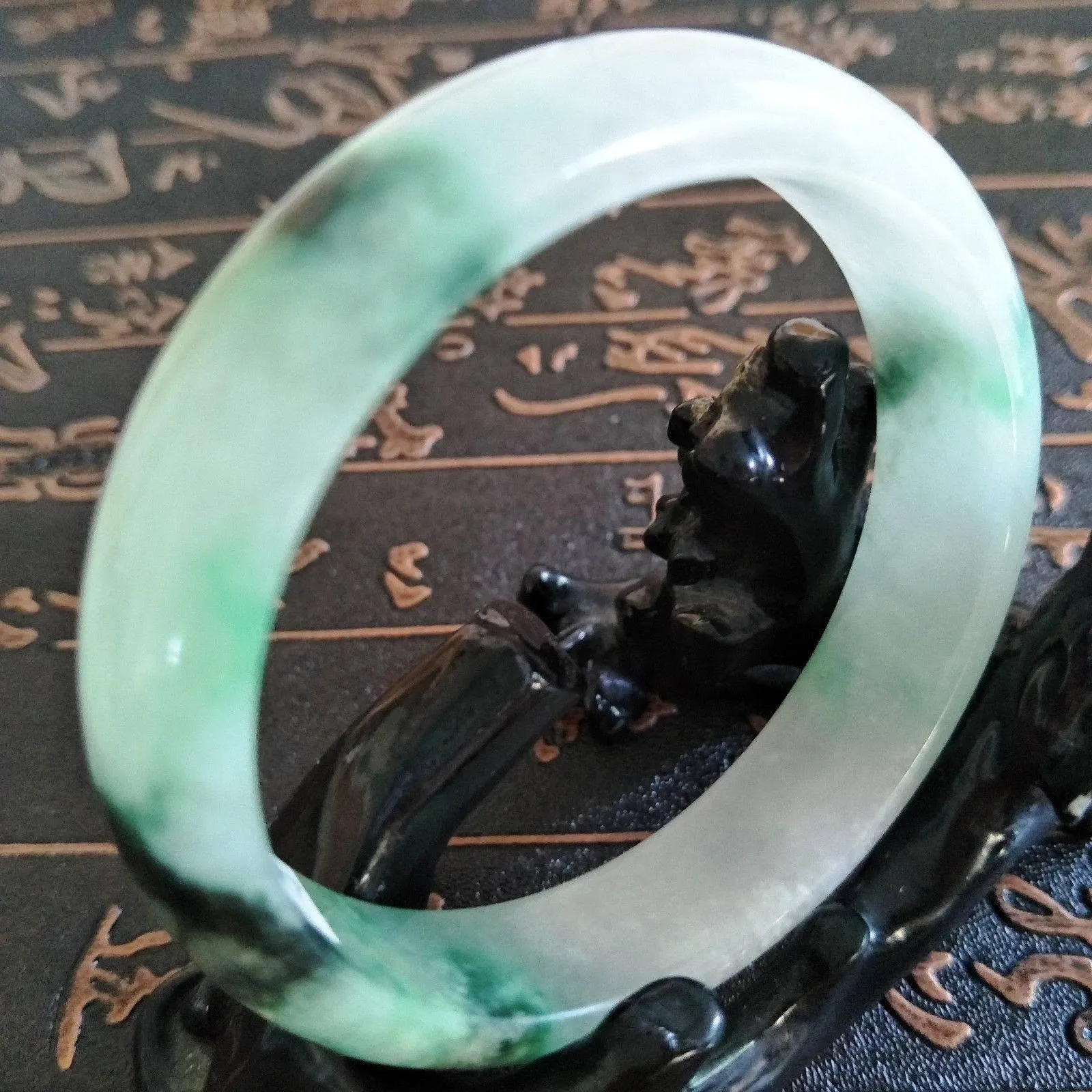 10% OFF- 55/56/57 mm Certified Natural Jadeite Emerald A Jade HandCarved Bangle A177
