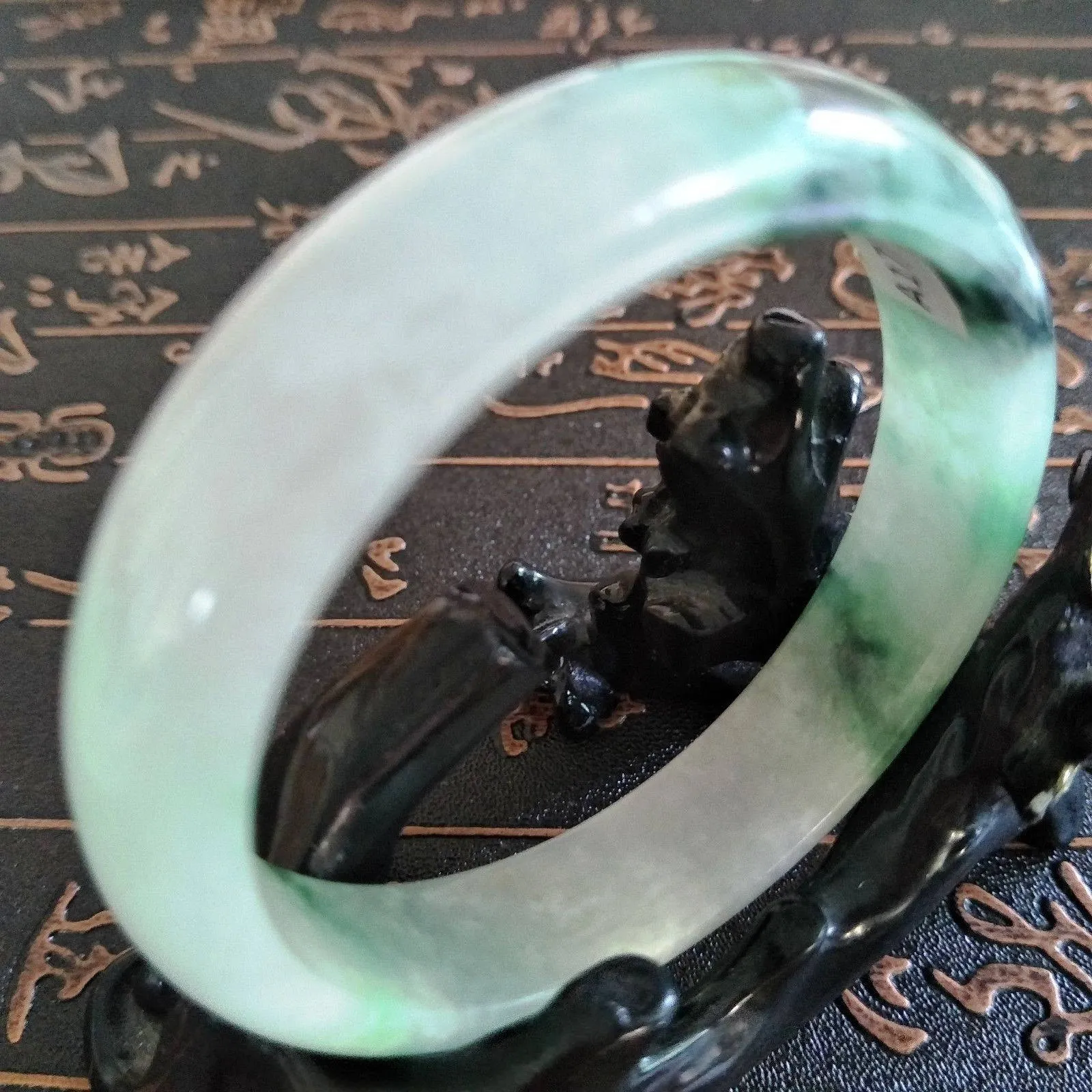 10% OFF- 55/56/57 mm Certified Natural Jadeite Emerald A Jade HandCarved Bangle A177