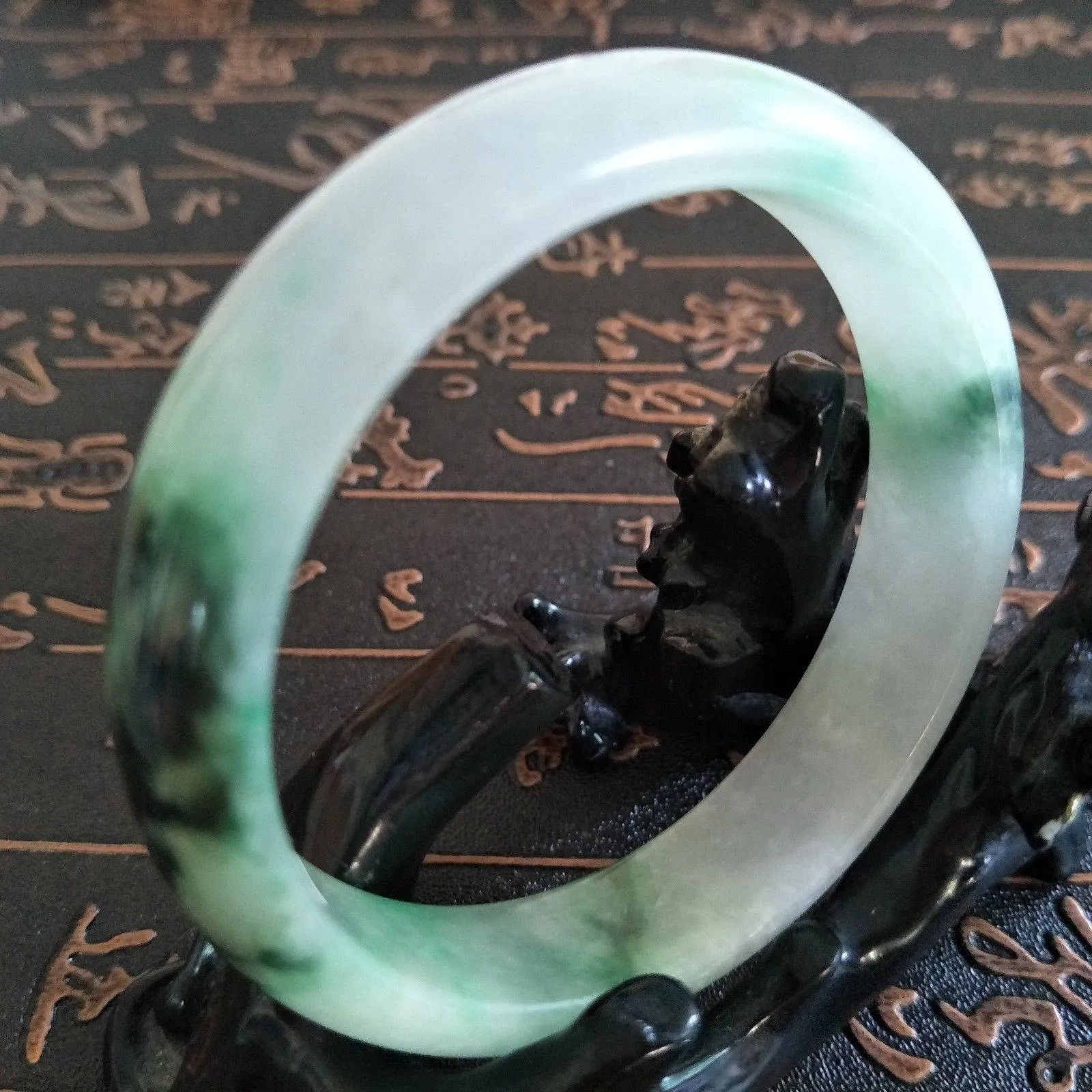 10% OFF- 55/56/57 mm Certified Natural Jadeite Emerald A Jade HandCarved Bangle A177