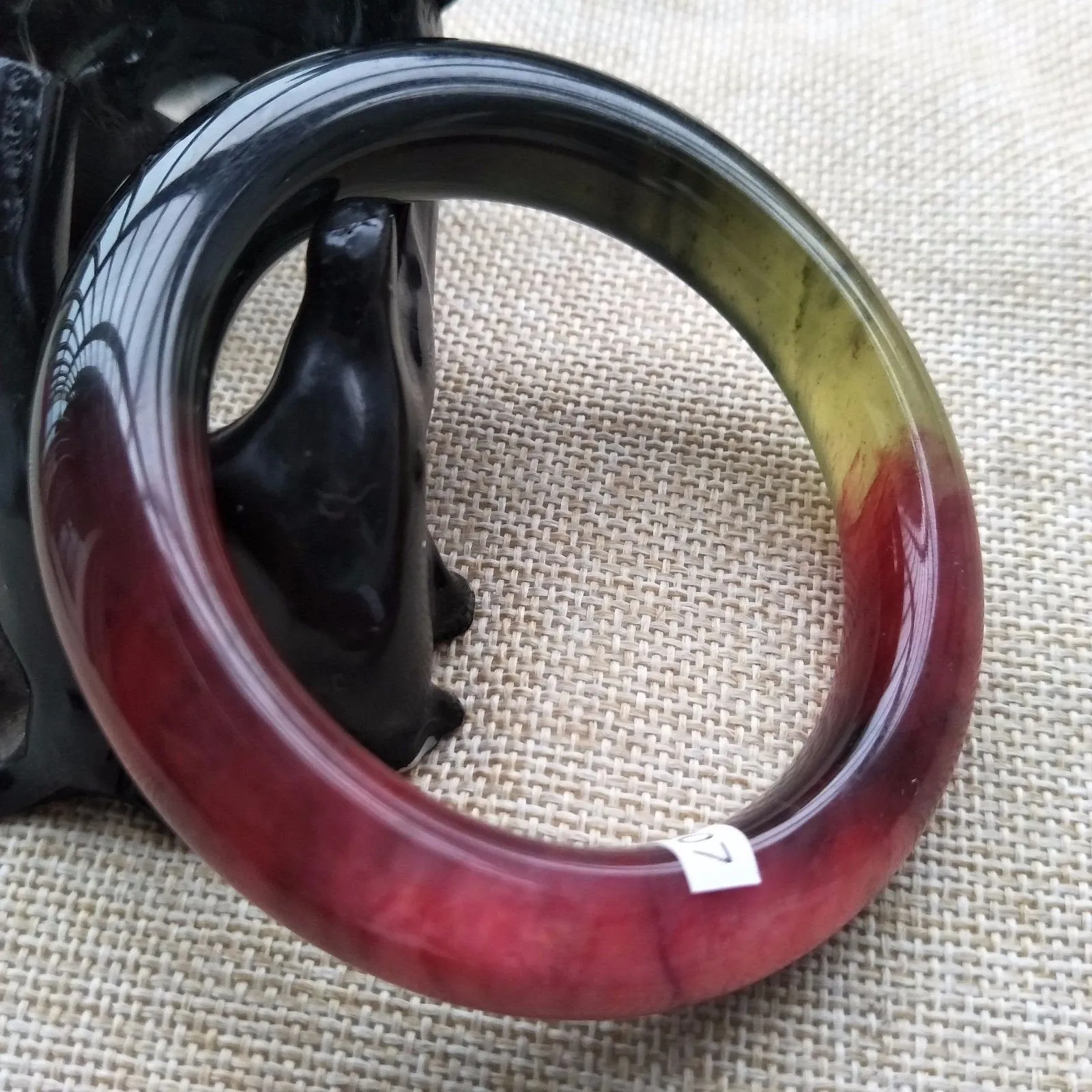 10% OFF- 55/56/57mm Certified Natural Icy 3 Color Jadeite Emerald A*Jade HandCarved Bangle F107