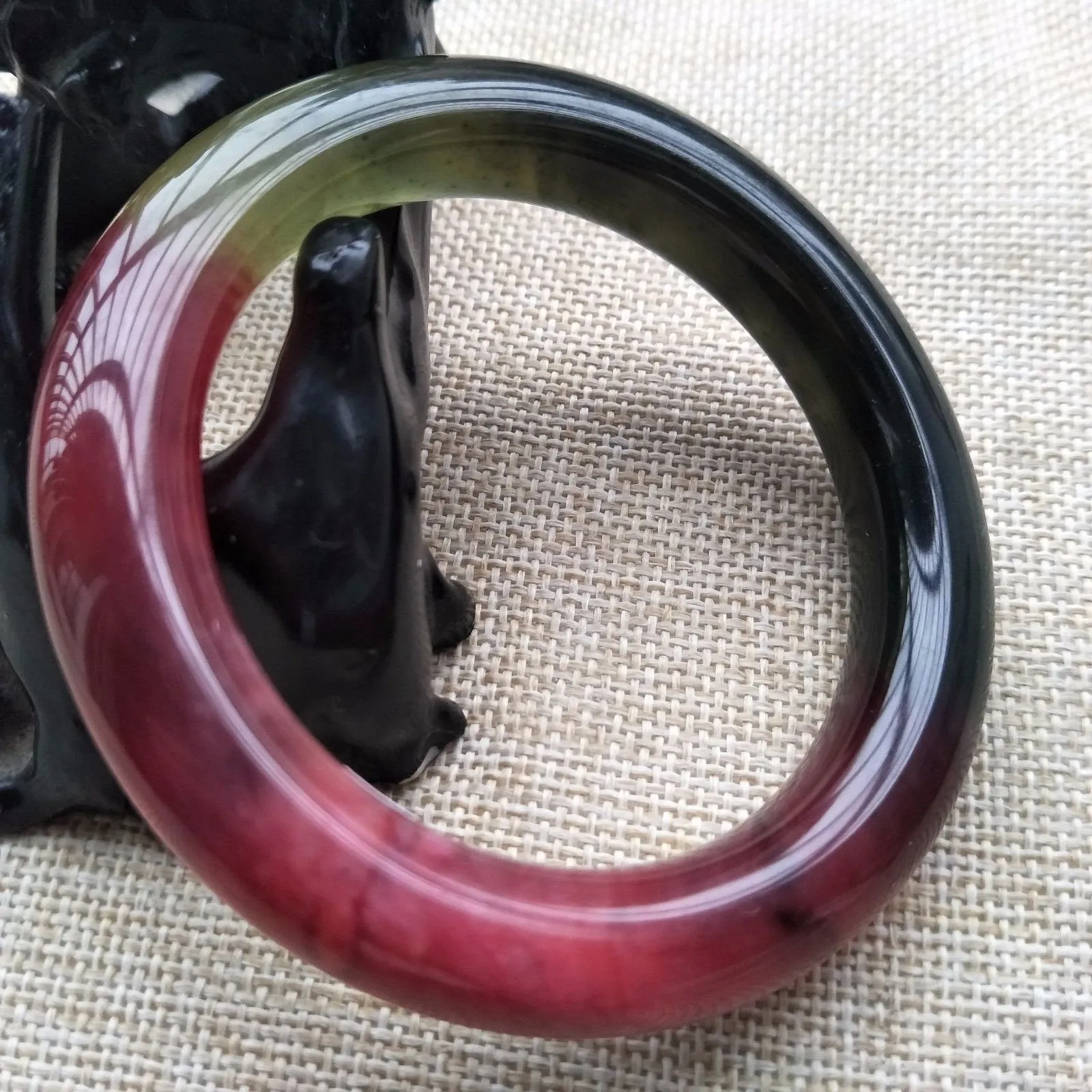10% OFF- 55/56/57mm Certified Natural Icy 3 Color Jadeite Emerald A*Jade HandCarved Bangle F107