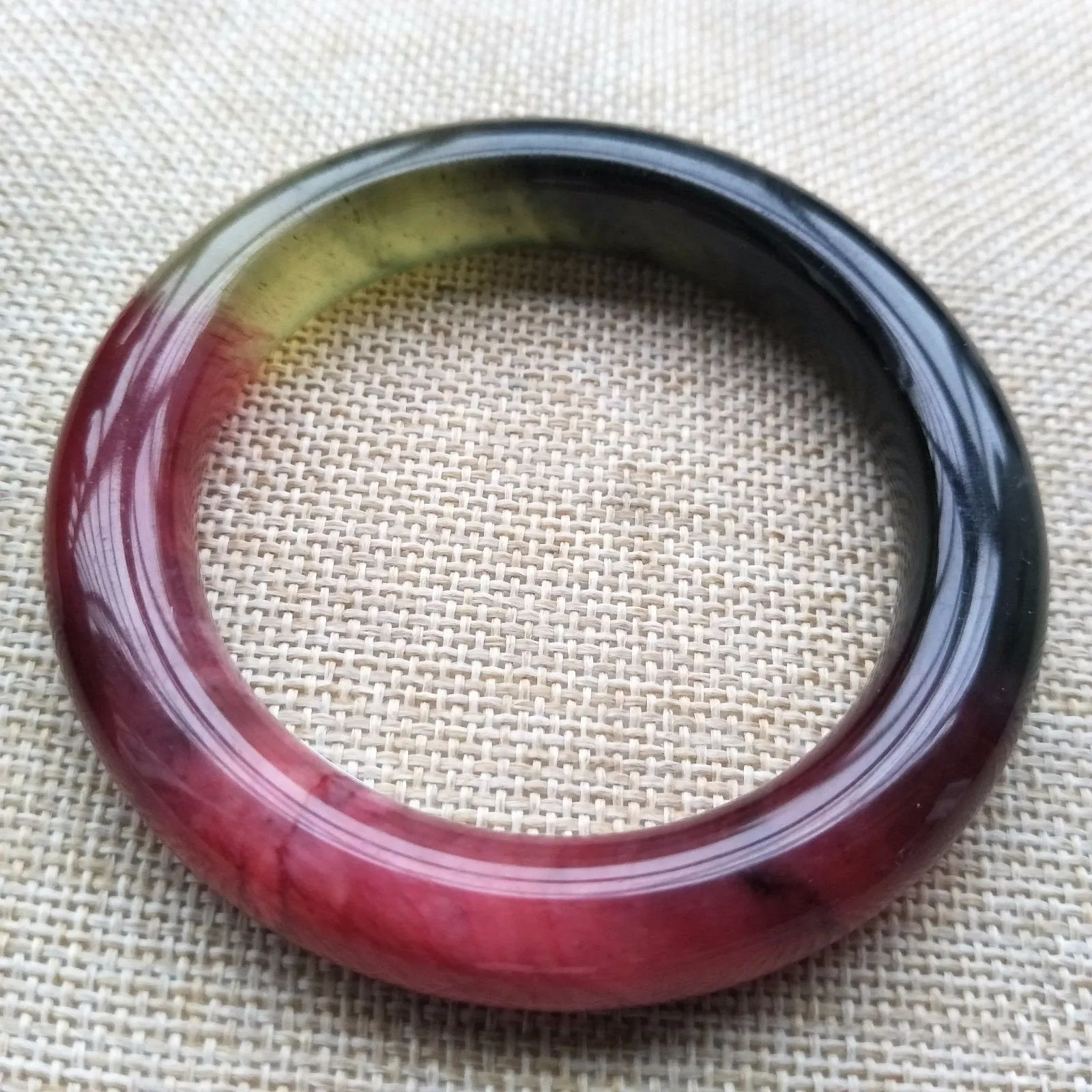10% OFF- 55/56/57mm Certified Natural Icy 3 Color Jadeite Emerald A*Jade HandCarved Bangle F107