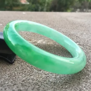 10% OFF- 55/56/57mm Certified Natural Icy Jadeite Emerald A*Jade HandCarved Bangle B086