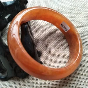 10% OFF- 55/56/57mm Certified Natural Jadeite Emerald A*Jade Caved Bangle W559