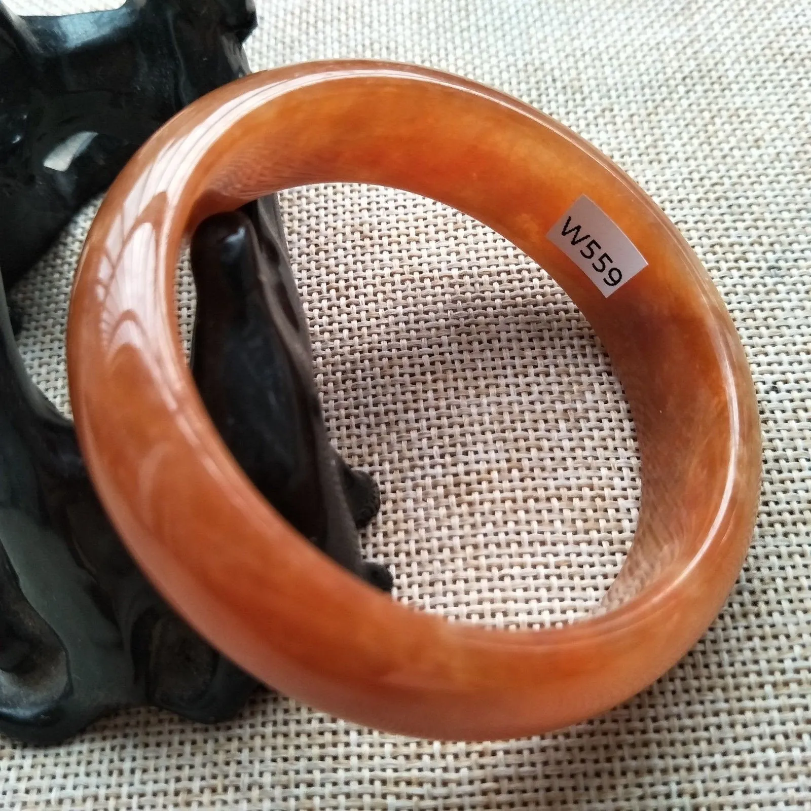 10% OFF- 55/56/57mm Certified Natural Jadeite Emerald A*Jade Caved Bangle W559