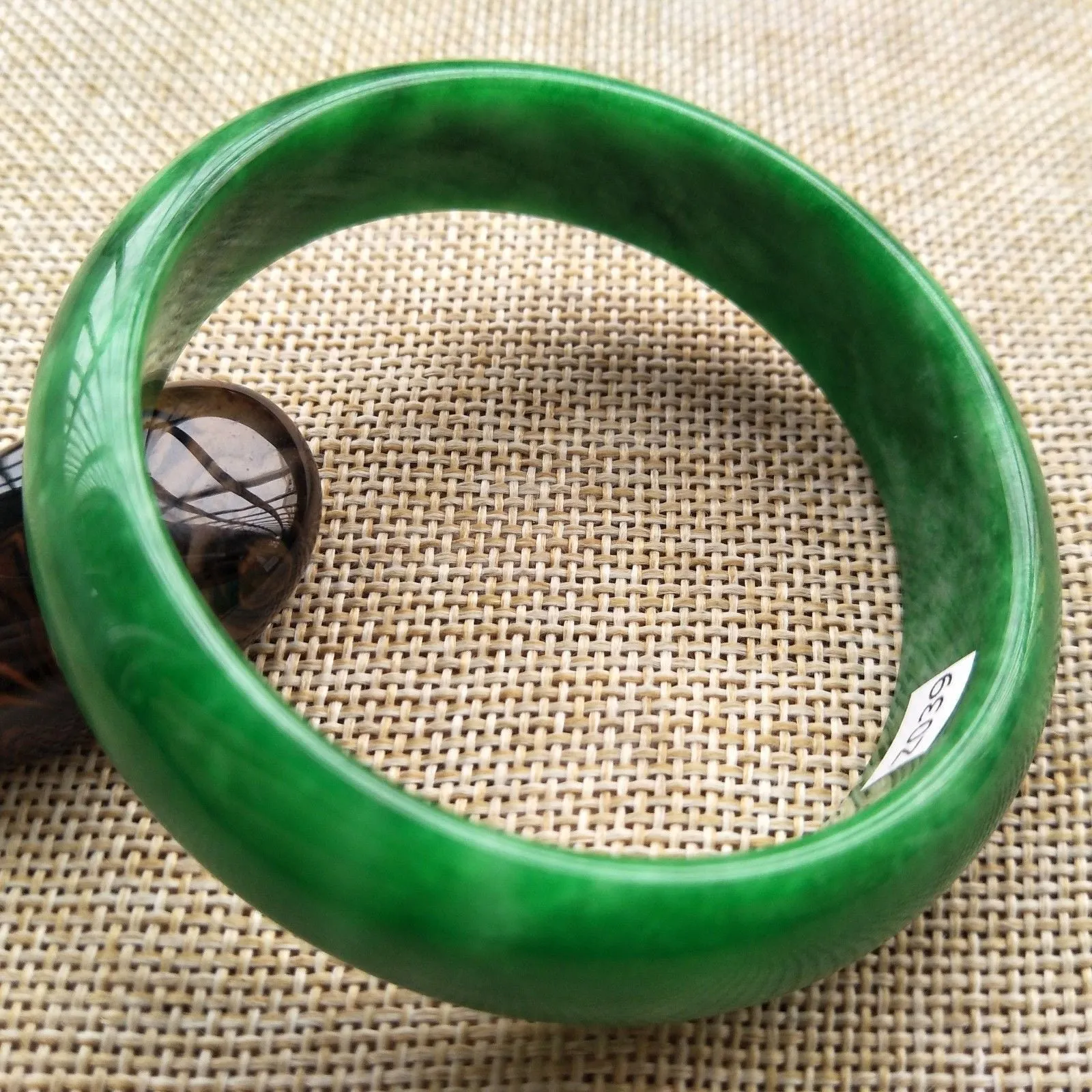 10% OFF- 55/56/57mm Certified Natural Jadeite Emerald A*Jade HandCarved Bangle H133