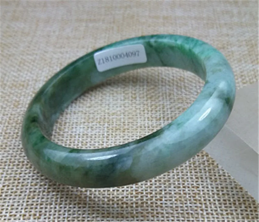 10% OFF- 55/56/57mm Certified Natural Jadeite Emerald A*Jade HandCarved Bangle Z4097