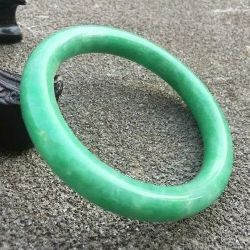 10% OFF- 55/56/57mm Certified Natural Jadeite Emerald A*Jade HandCarved Round Bracelet Bangle x9401