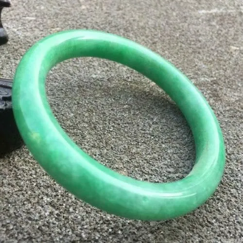 10% OFF- 55/56/57mm Certified Natural Jadeite Emerald A*Jade HandCarved Round Bracelet Bangle x9401