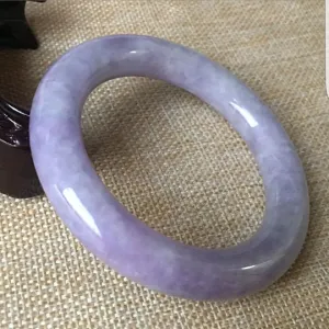 10% OFF- 55/56/57mm Certified Natural Lavender Jadeite Emerald A*Jade HandCarved Bangle C047