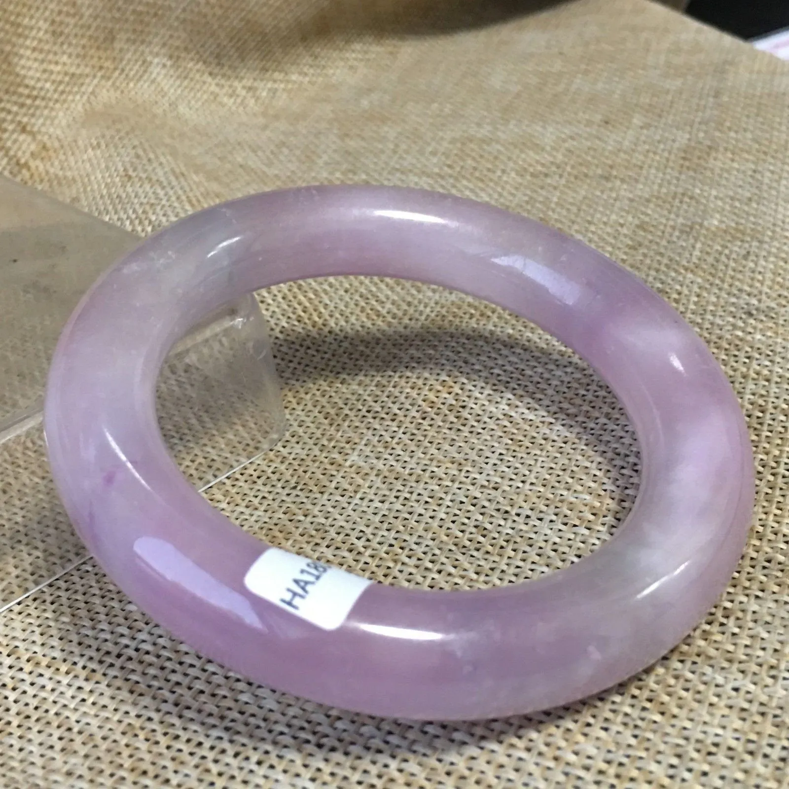10% OFF- 55/56/57mm Certified Natural Lavender Jadeite Emerald A*Jade HandCarved Bangle HA2120