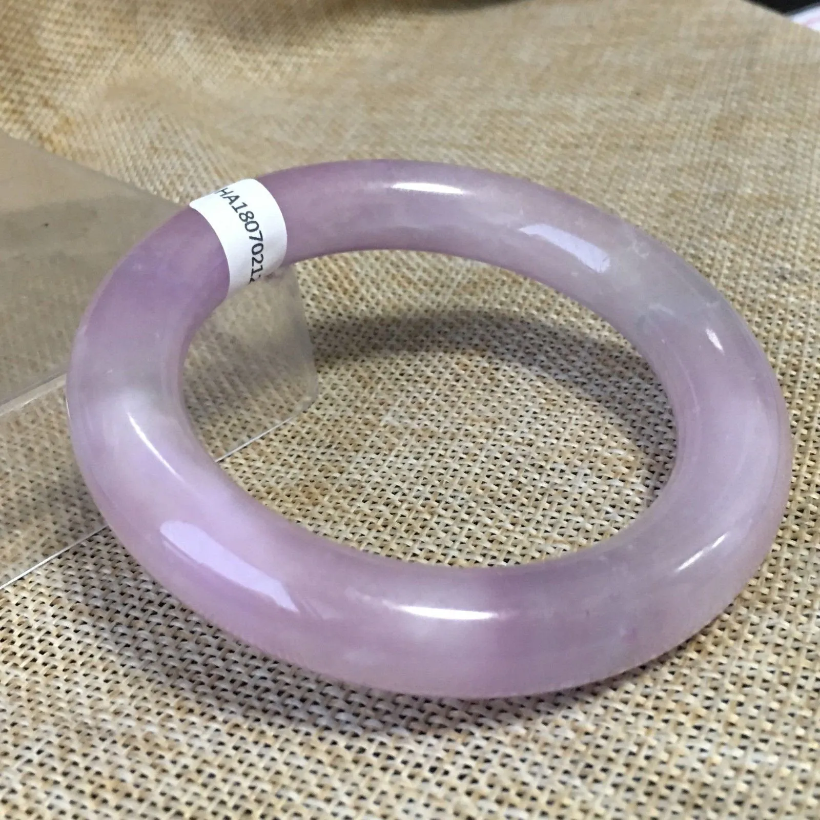 10% OFF- 55/56/57mm Certified Natural Lavender Jadeite Emerald A*Jade HandCarved Bangle HA2120