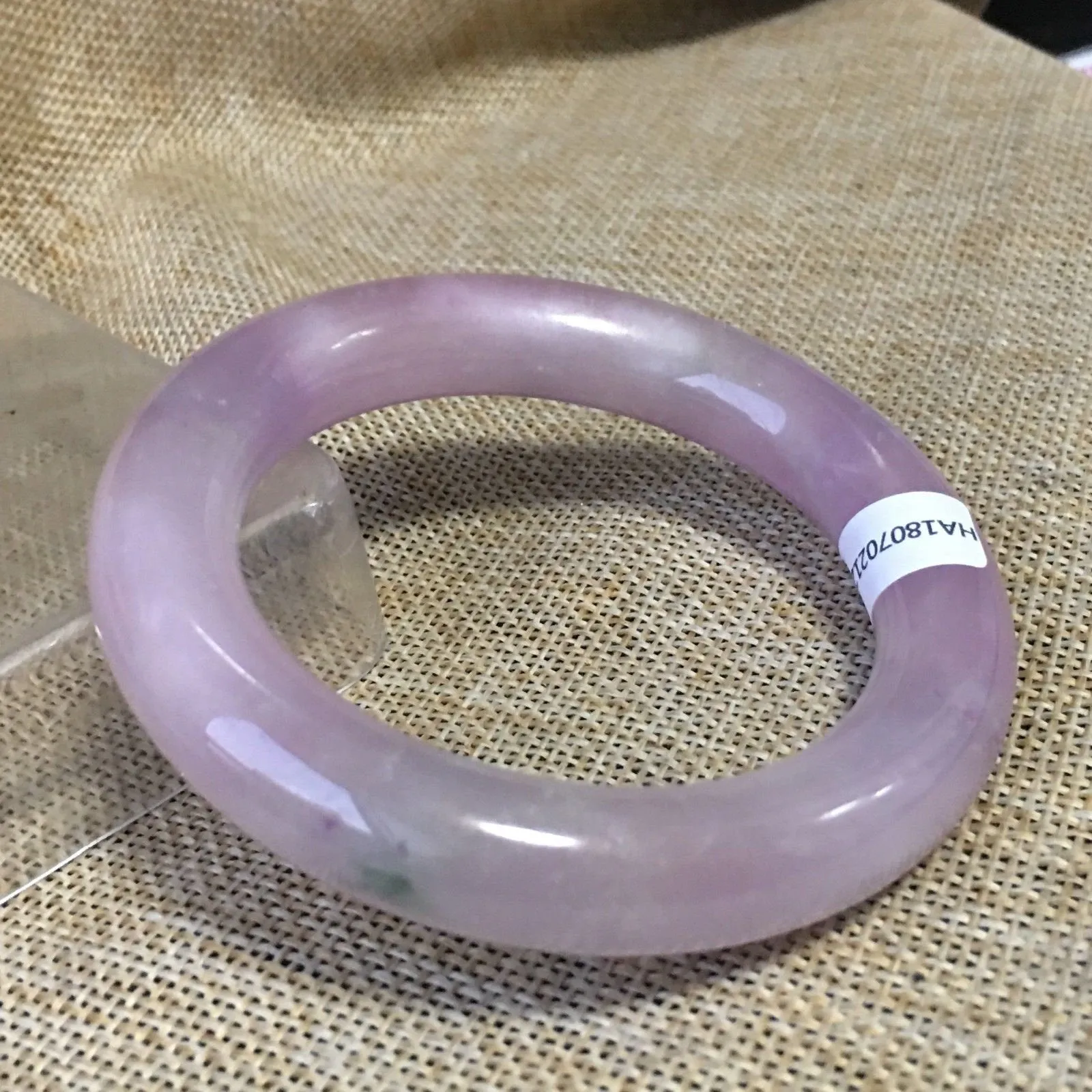 10% OFF- 55/56/57mm Certified Natural Lavender Jadeite Emerald A*Jade HandCarved Bangle HA2120