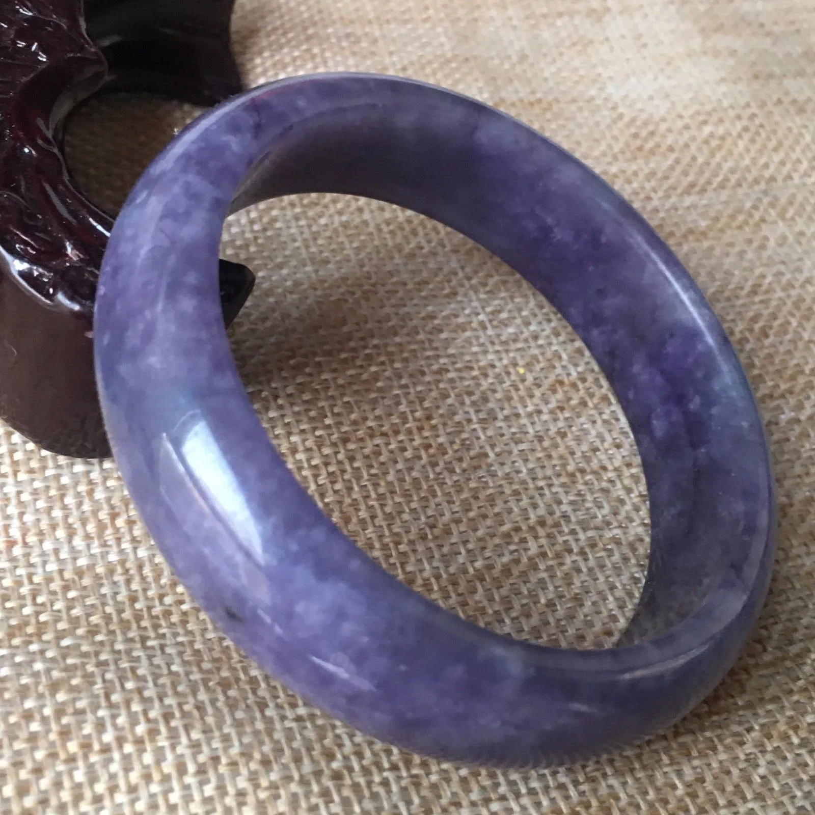 10% OFF- 55/56/57mm Certified Natural Lavender Jadeite Emerald A*Jade HandCarved Bangle L036