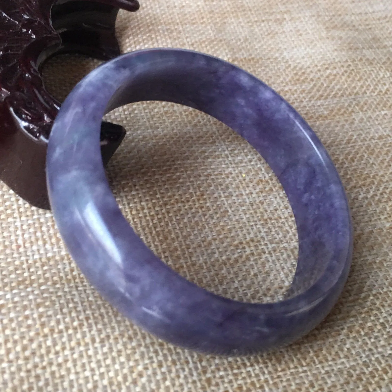10% OFF- 55/56/57mm Certified Natural Lavender Jadeite Emerald A*Jade HandCarved Bangle L036