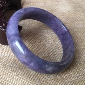10% OFF- 55/56/57mm Certified Natural Lavender Jadeite Emerald A*Jade HandCarved Bangle L036