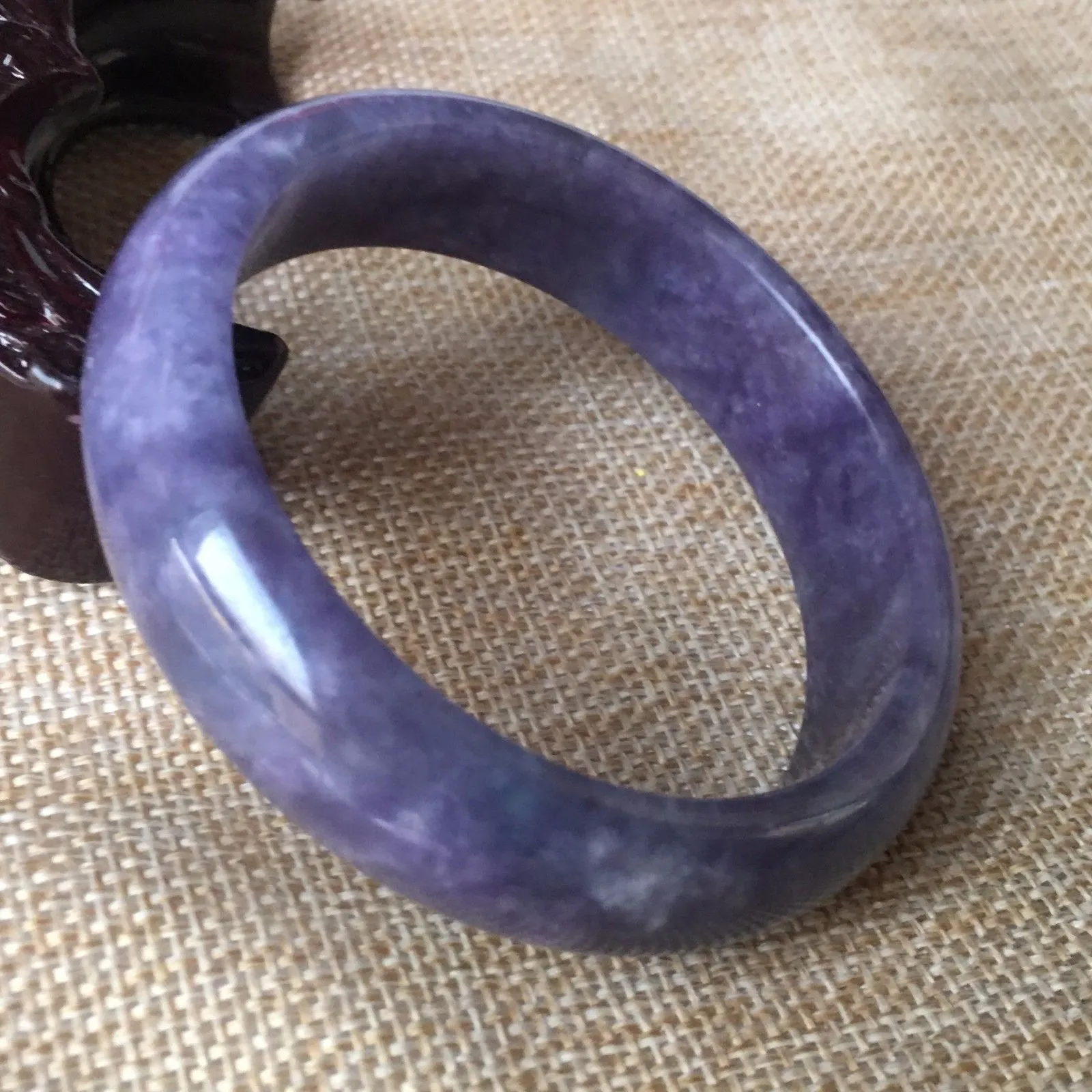 10% OFF- 55/56/57mm Certified Natural Lavender Jadeite Emerald A*Jade HandCarved Bangle L036