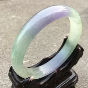 10% OFF- 55/56/57mm Certified Natural Lavender Jadeite Emerald A*Jade HandCarved Bangle x4003 with Gift Box