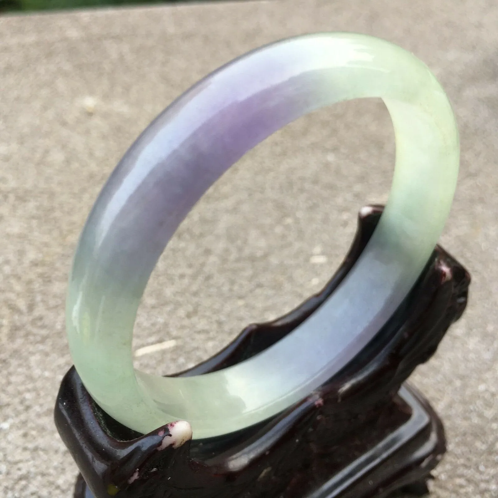 10% OFF- 55/56/57mm Certified Natural Lavender Jadeite Emerald A*Jade HandCarved Bangle x4003 with Gift Box