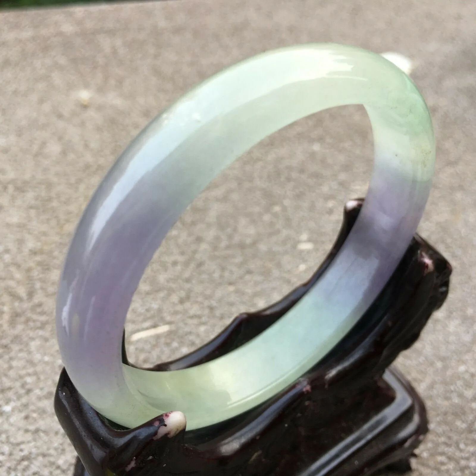10% OFF- 55/56/57mm Certified Natural Lavender Jadeite Emerald A*Jade HandCarved Bangle x4003 with Gift Box