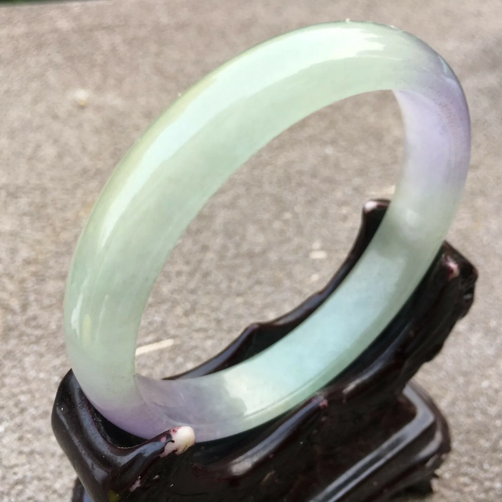 10% OFF- 55/56/57mm Certified Natural Lavender Jadeite Emerald A*Jade HandCarved Bangle x4003 with Gift Box