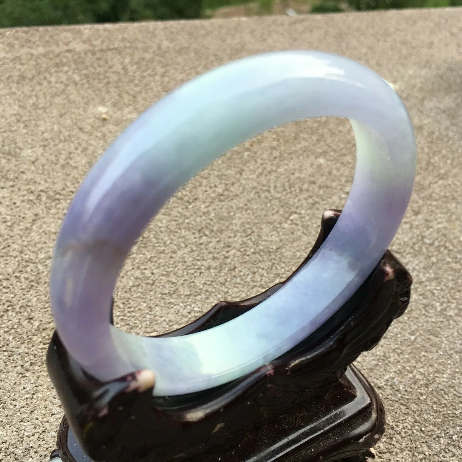 10% OFF- 55/56/57mm Certified Natural Lavender Jadeite Emerald A*Jade HandCarved Bangle x4008 with Gift Box