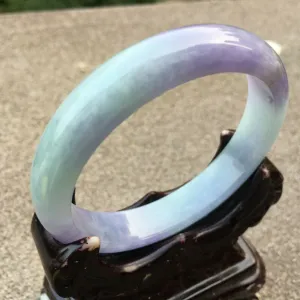 10% OFF- 55/56/57mm Certified Natural Lavender Jadeite Emerald A*Jade HandCarved Bangle x4008 with Gift Box