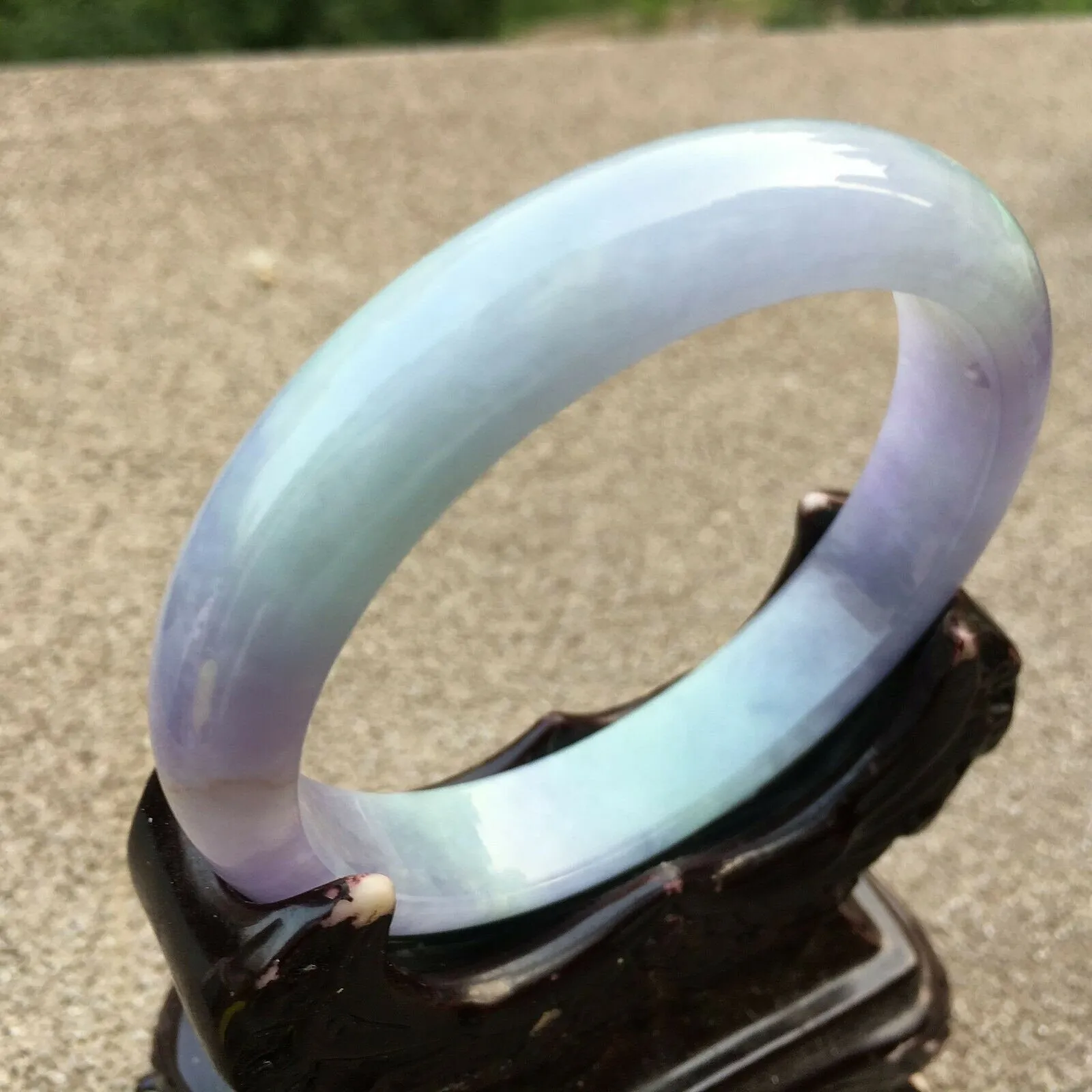10% OFF- 55/56/57mm Certified Natural Lavender Jadeite Emerald A*Jade HandCarved Bangle x4008 with Gift Box