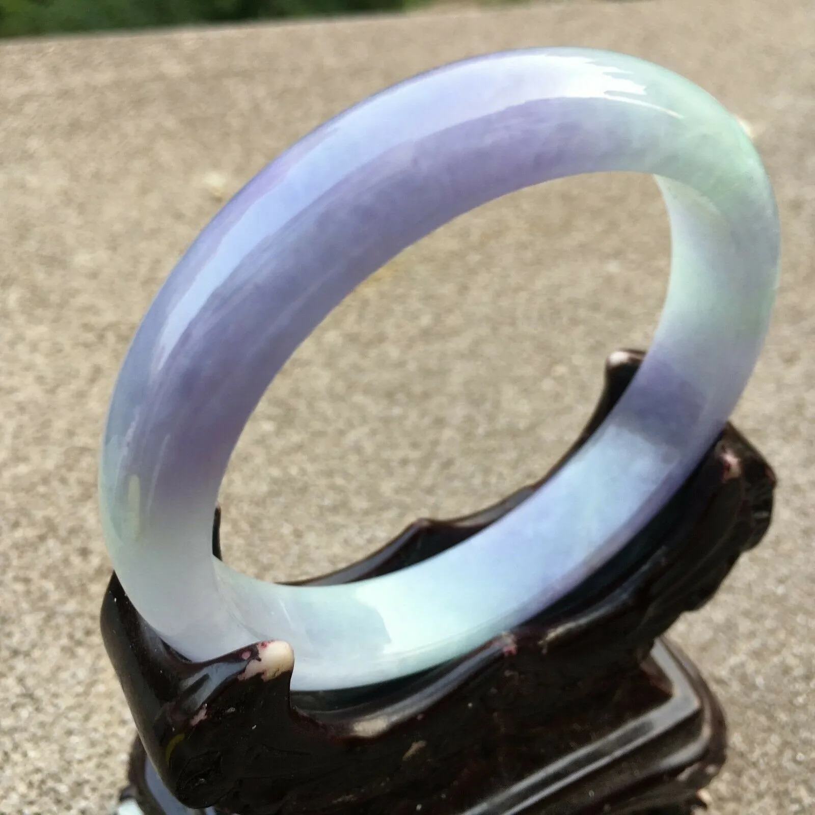 10% OFF- 55/56/57mm Certified Natural Lavender Jadeite Emerald A*Jade HandCarved Bangle x4008 with Gift Box