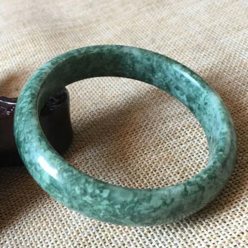 10% OFF- 55/56/57mm Certified Natural Oily Green Jadeite Emerald A*Jade HandCarved Bangle A480