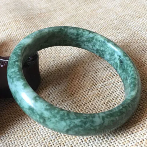 10% OFF- 55/56/57mm Certified Natural Oily Green Jadeite Emerald A*Jade HandCarved Bangle A480