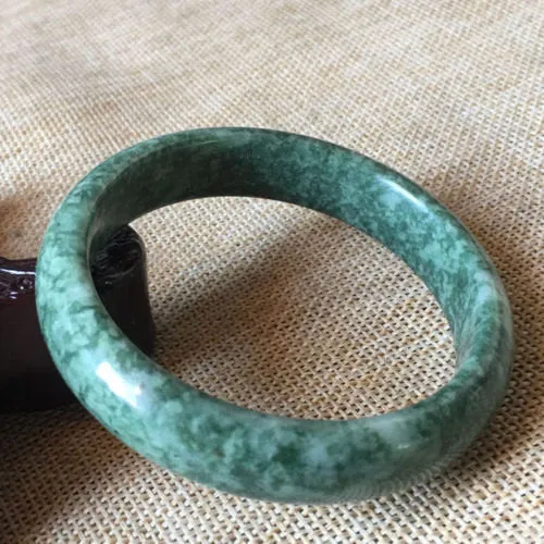 10% OFF- 55/56/57mm Certified Natural Oily Green Jadeite Emerald A*Jade HandCarved Bangle A480