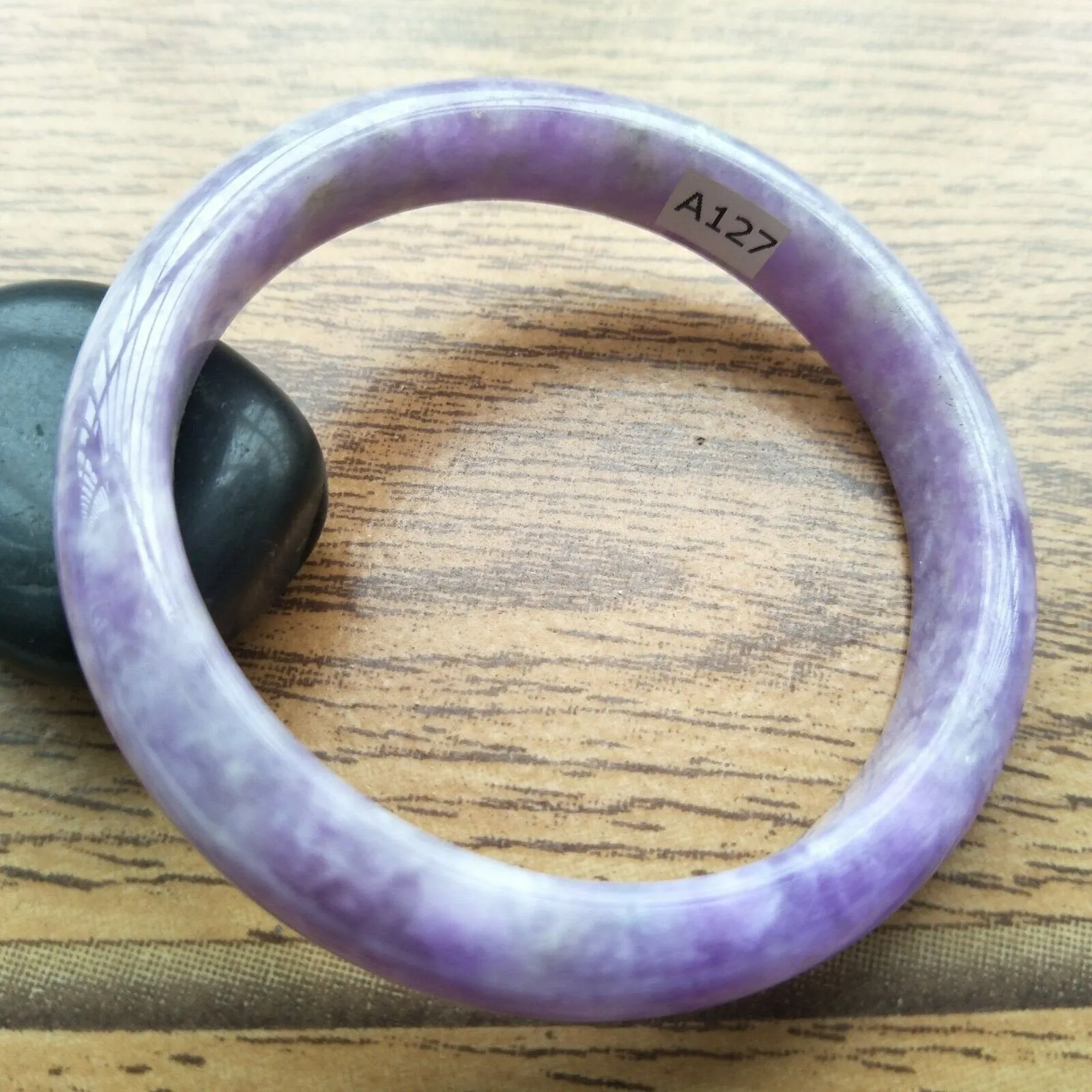 10% OFF- 55/56/57mm Certified Natural Purple Jadeite Emerald A*Jade Handcarved Bangle A127