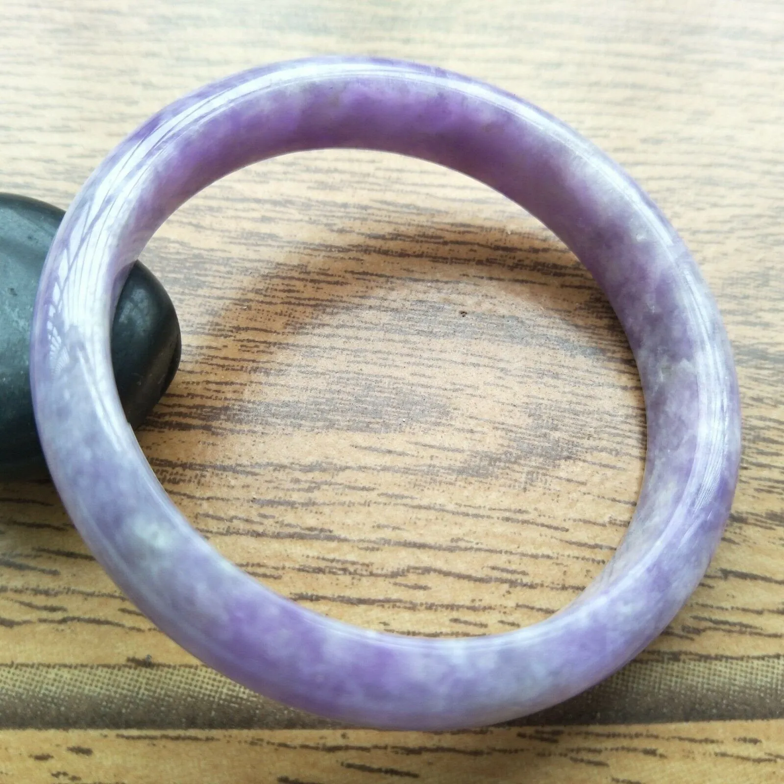10% OFF- 55/56/57mm Certified Natural Purple Jadeite Emerald A*Jade Handcarved Bangle A127