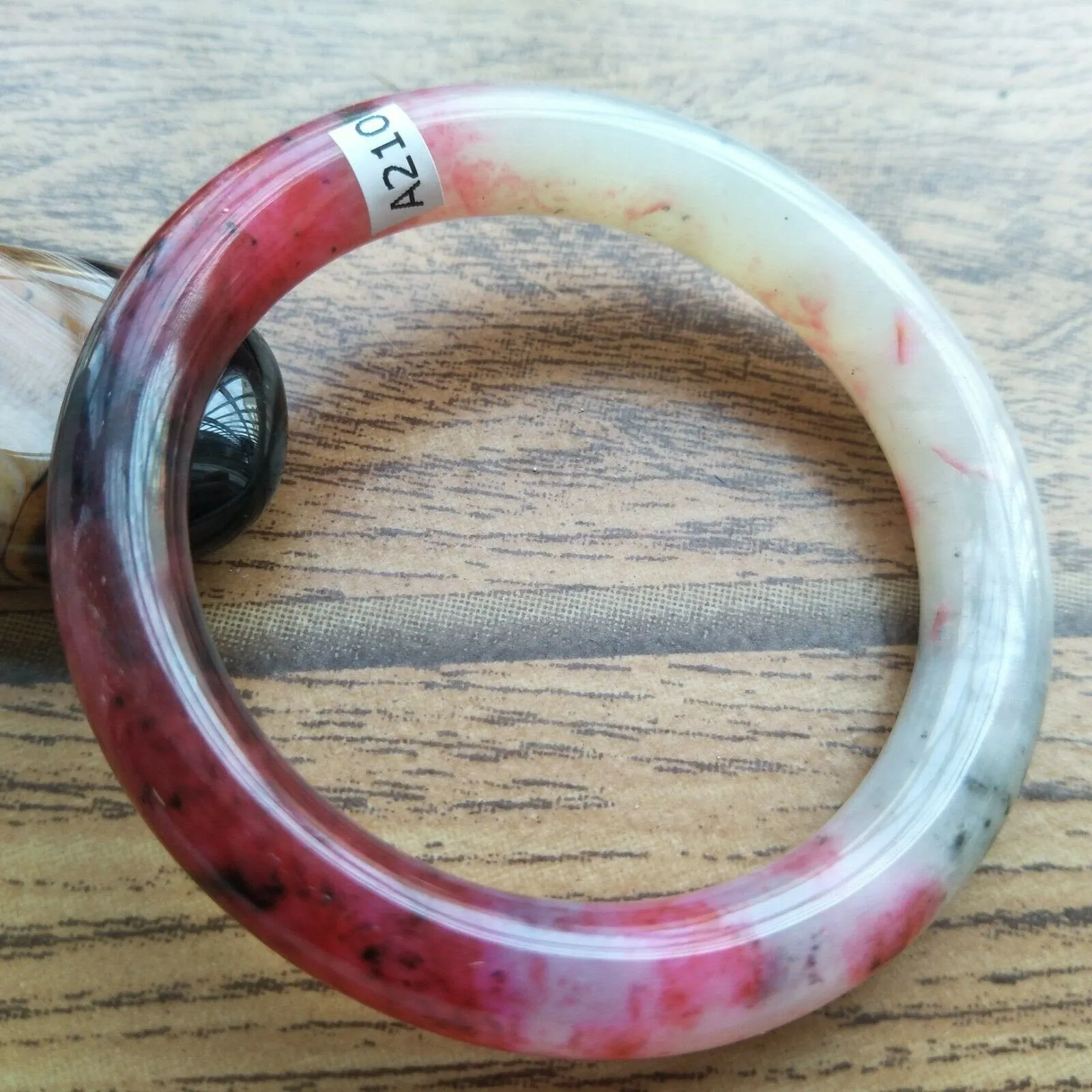 10% OFF- 55/56/57mm Certified Natural Red Jadeite Emerald A*Jade HandCarved Bangle A210