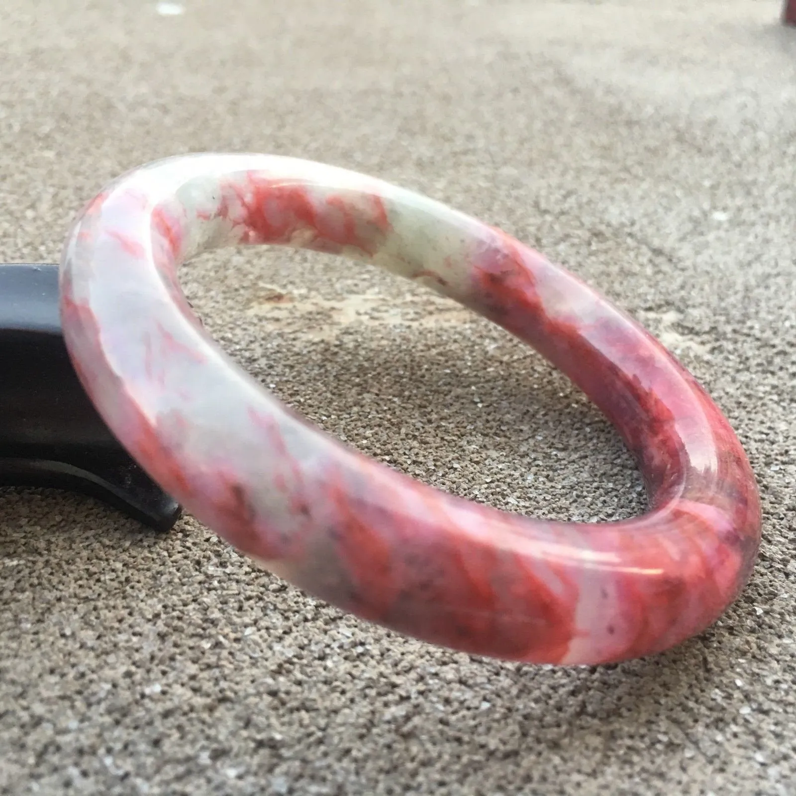 10% OFF- 55/56/57mm Certified Natural Red Xiu Emerald A*Jade HandCarved Bangle B061