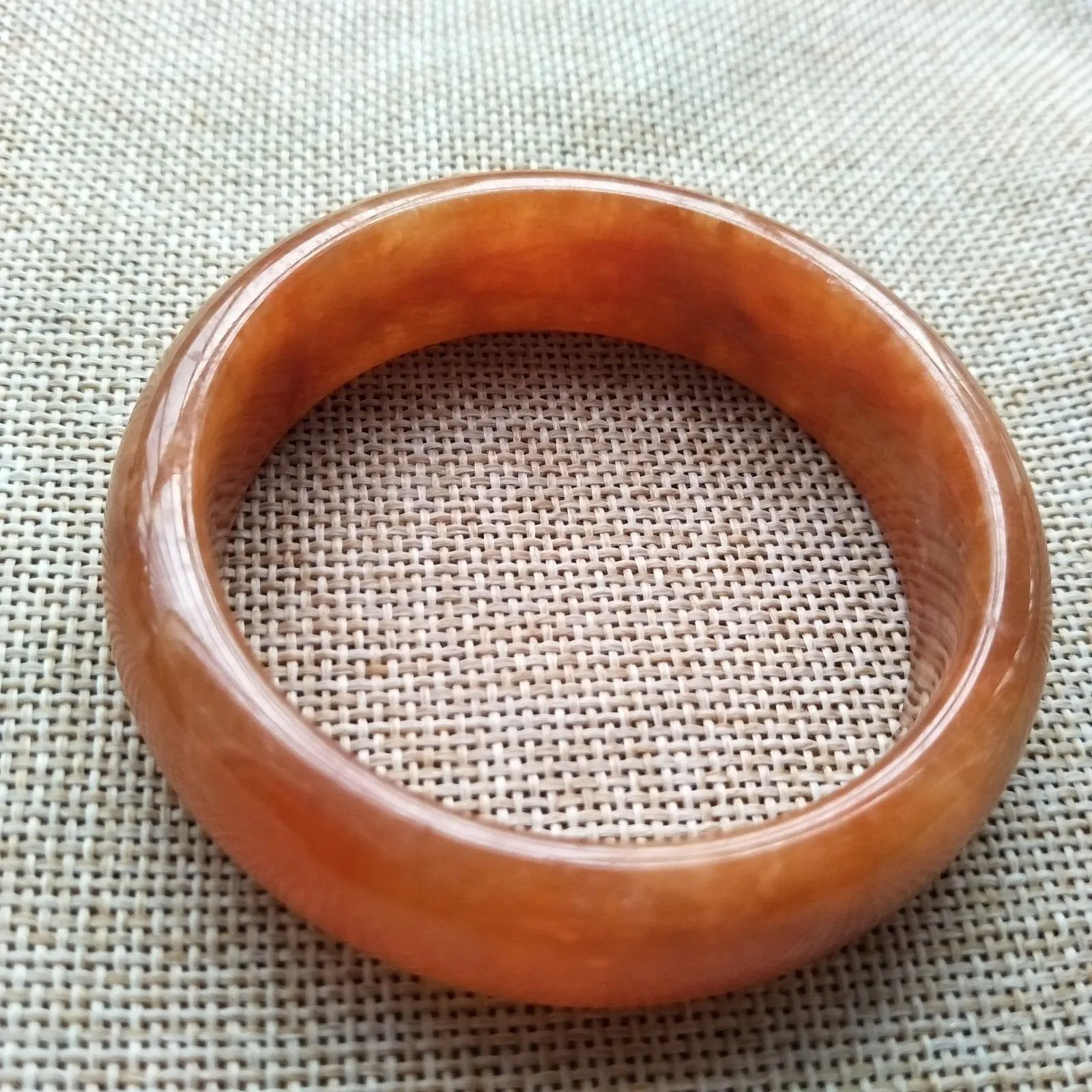 10% OFF- 55/56/57mm Certified Natural Yellow Red Jadeite Emerald A*Jade HandCarved Bangle W559