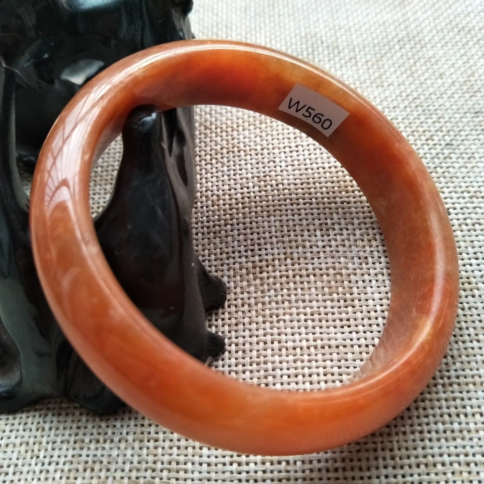 10% OFF- 55/56/57mm Certified Natural Yellow Red Jadeite Emerald A*Jade HandCarved Bangle W560